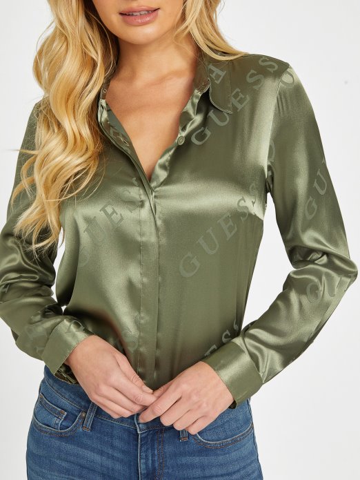 Guess Shopping Isle Pranje 32\\ Satenska Košulja S Logotipom Galina